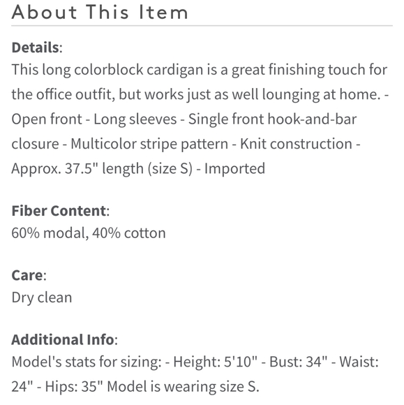 NEW Calvin Klein Stripe / Colorblock Midi Cardigan - Picture 9 of 9